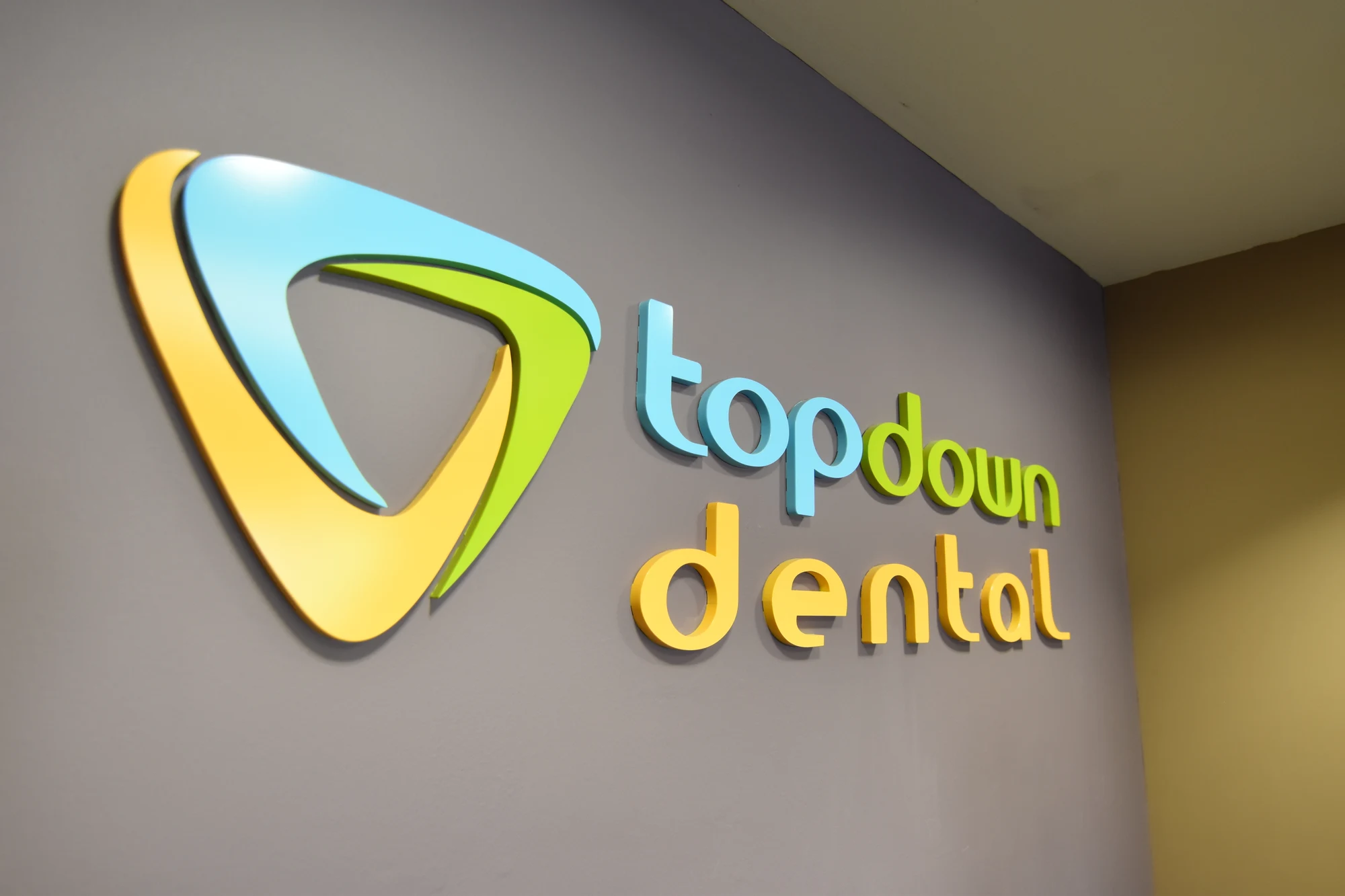 Top Down Dental office sign